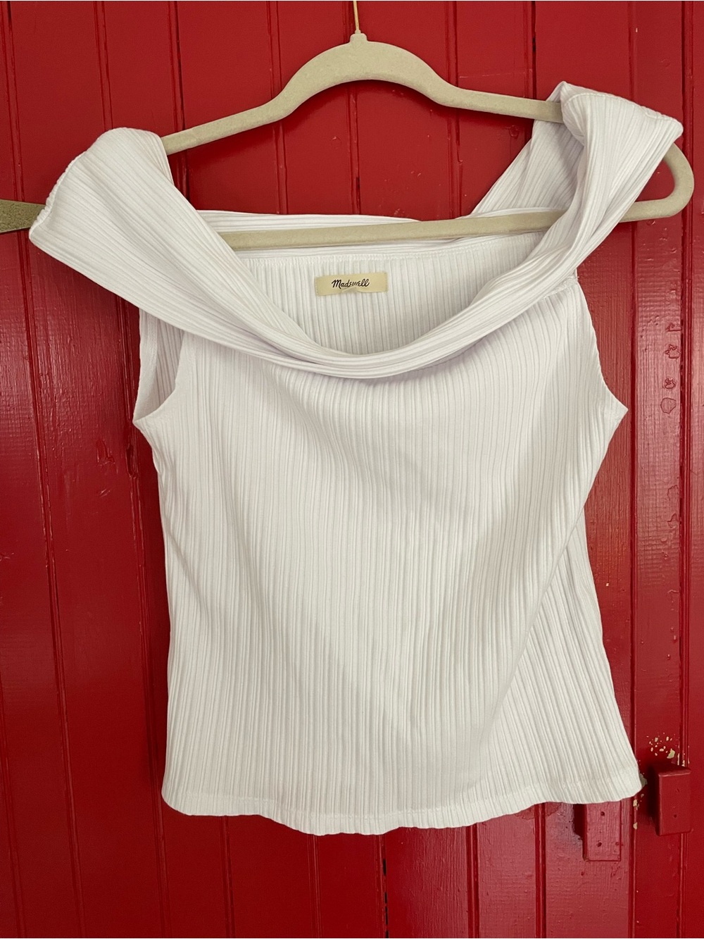 Madewell M Off the Shoulder White Top NWOT Never Worn